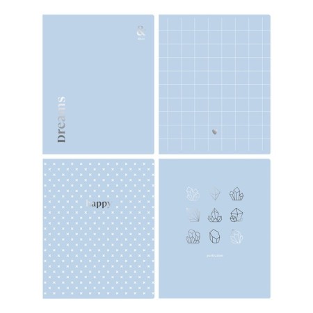 Тетрадь 80л., А5, клетка BG Blue and silver, тиснение фольгой
