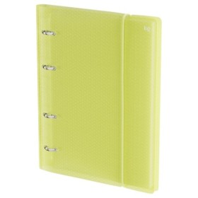 Тетрадь на кольцах А5, 120л., BG Neon, пластиковая обложка, желтый, с резинкой