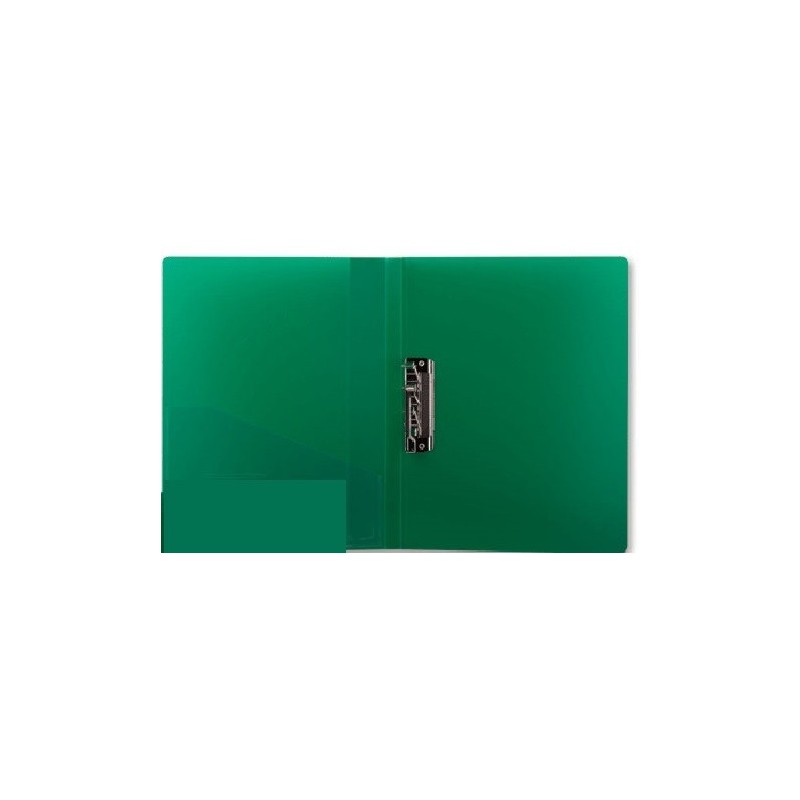 Папка зеленая 0.75 мм. с боковым прижимом и карманом А4