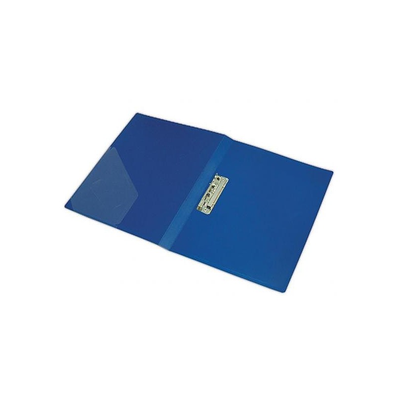 Папка синяя 0.95 мм. с боковым прижимом и карманом,  А4
