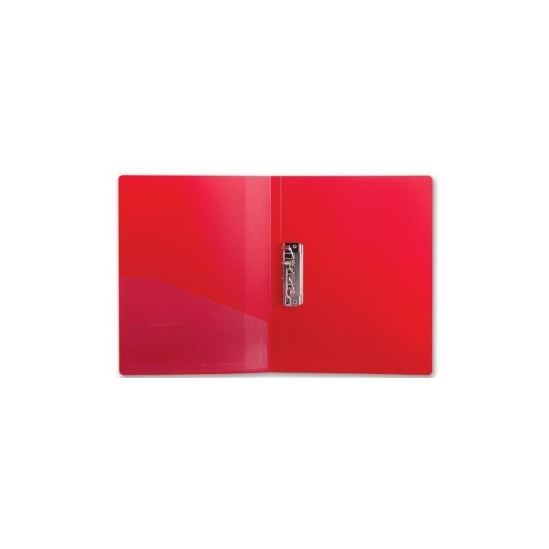 Папка красная 0.95 мм. с боковым прижимом и карманом,  А4