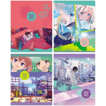 Тетрадь 40л., А5, клетка BG Hello, new day