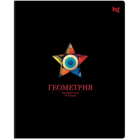 Тетрадь предметная 48л. BG Информационное поле - Геометрия, soft-touch ламинация, выб. лак