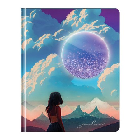 Дневник 1-11 кл. 48л. (твердый) Greenwich Line "Dream on", иск. кожа, УФ-печать, аппликация с наполнением, тисн. Фольгой