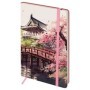 Записная книжка А5 80л. ЛАЙТ, кожзам, Greenwich Line "Sakura. Karahafu", с резинкой, тиснение фольгой, блок в линию