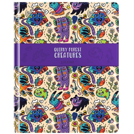 Дневник 1-11 кл. 48л. (твердый) Greenwich Line "Creatures", иск кожа, печать, комбинация материалов, тиснение