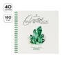 Скетчбук для графики и эскизов 40л., 190*190 Greenwich Line "Crystal. Emerald Stone", на гребне, 160г/м2