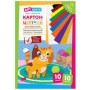 Картон цветной А4, ArtSpace, 10л., 10цв., немелованный, золото, серебро, в папке, "Волшебный. Котенок"