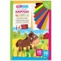 Картон цветной А4, ArtSpace, 10л., 10цв., немелованный, золото, серебро, в папке, "Волшебный. Лошадка"