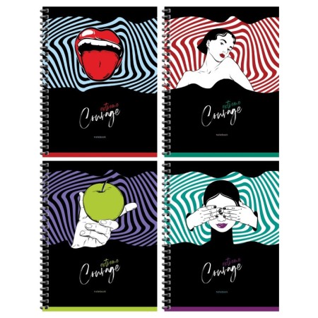 Бизнес-тетрадь 120л., А5, клетка на гребне BG "Hypnosis", глянцевая ламинация, твердая обложка