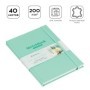 Скетчбук для акварели 40л., 150*200 Greenwich Line, бирюзовый, кожзам, на резинке, 200г/м2