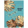 Скетчбук 80л., А5 BG "Art leaves", 7БЦ, матовая ламинация, выб. лак, 100г/м2