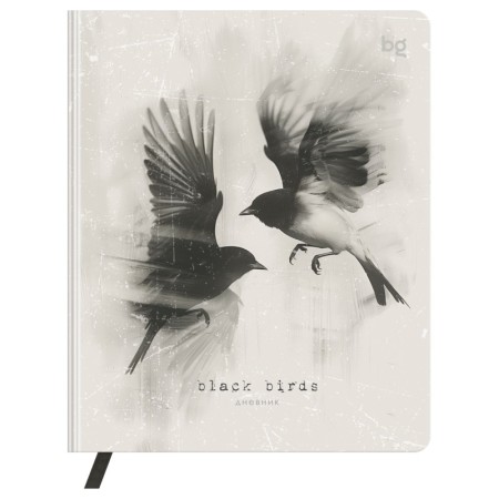 Дневник 1-11 кл. 48л. (ЛАЙТ) BG "Black birds", иск. кожа, печать, ляссе