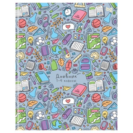 Дневник 1-4 кл. 48л. (ЛАЙТ) BG "Школьные предметы", матовая ламинация
