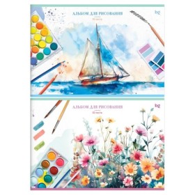 Альбом для рисования 32л., А4, на скрепке BG "Краски", эконом