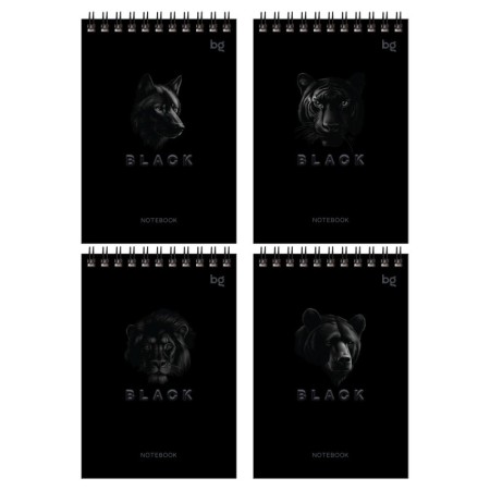Блокнот А6 60л. на гребне BG "Just black"