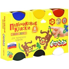 Краски пальчиковые Каляка-Маляка 6 цветов по 60 мл 3+