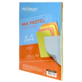 Бумага цветная для печати INFORMAT А4 80 г/м2 5 цветов по 20 л ассорти