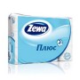 Туалетная бумага ZEWA PLUS, 2-слойная, рулон 23 м, 12 шт., вторичное сырье, белая с тиснением, смываемая втулка