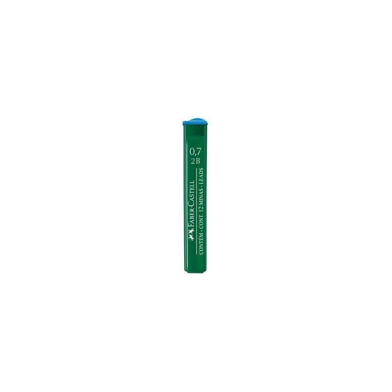 Грифели Faber-Castell "Polymer" для механических карандашей, 12шт., 0,7мм, 2B