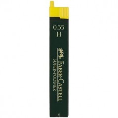 Грифели Faber-Castell "Super-Polymer" для механических карандашей, 12шт., 0,35мм, H