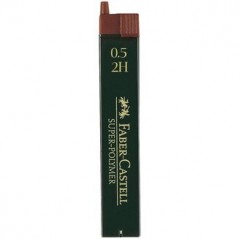 Грифели Faber-Castell 'Super-Polymer' для механических карандашей, 12шт., 0,5мм, 2H