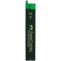 Грифели Faber-Castell "Super-Polymer" для механических карандашей, 6шт., 1,4мм, B