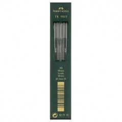 Грифели Faber-Castell 'TK 9071' для цанговых карандашей, 10шт., 2,0мм, H
