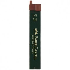 Грифели Faber-Castell 'Super-Polymer' для механических карандашей, 12шт., 0,5мм, 3H