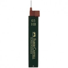 Грифели Faber-Castell 'Super-Polymer' для механических карандашей, 12шт., 0,5мм, HB