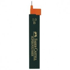 Грифели Faber-Castell "Super-Polymer" для механических карандашей, 12шт., 1,0мм, B