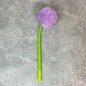 Гелевая пушистая ручка, покрытие soft touch, с фиолетовым пушистым шарикомцвет чернил синий