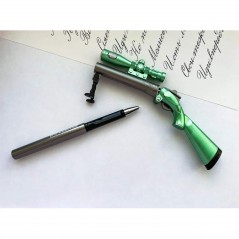 Подарочная шариковая ручка "Снайперская винтовка" ружье с фонариком, зеленая