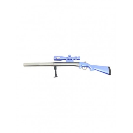 Подарочная шариковая ручка "Снайперская винтовка" фиолетовое ружье с фонариком.