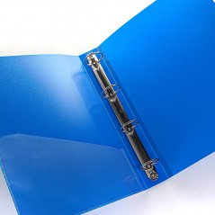 Папка KANZFILE на 4-х малых кольцах RING FILE, 35 мм, "ПЕСОК"  голубой цвет