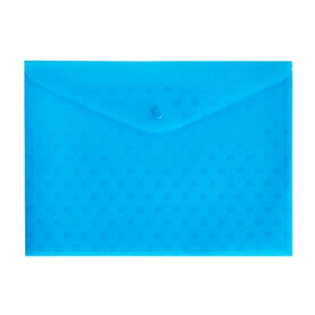 Папка – конверт с кнопкой прозрачная, серия «NEW DESIGN», горох, 0,18мм, синий цвет