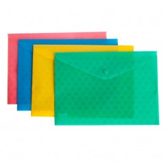 Папка – конверт с кнопкой прозрачная, серия «NEW DESIGN», горох, 0,18мм, зеленый цвет