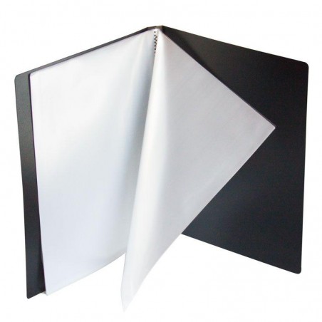 Папка с прозрачными вкладышами KANZFILE 10 листов, CLEAR BOOK, "горизонт. полоса" 10 мм корешок, А4, черная