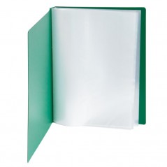 Папка с прозрачными вкладышами KANZFILE 10 листов, CLEAR BOOK, "горизонт. полоса" 10 мм корешок, А4, зеленая