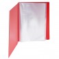 Папка с прозрачными вкладышами KANZFILE 30 листов, CLEAR BOOK, "горизонт. полоса" 20 мм корешок, А4, красная