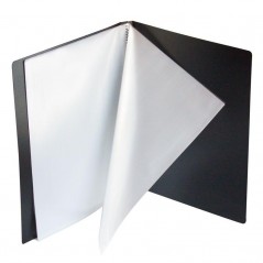 Папка с прозрачными вкладышами KANZFILE 30 листов, CLEAR BOOK, "горизонт. полоса" 20 мм корешок, А4, черная