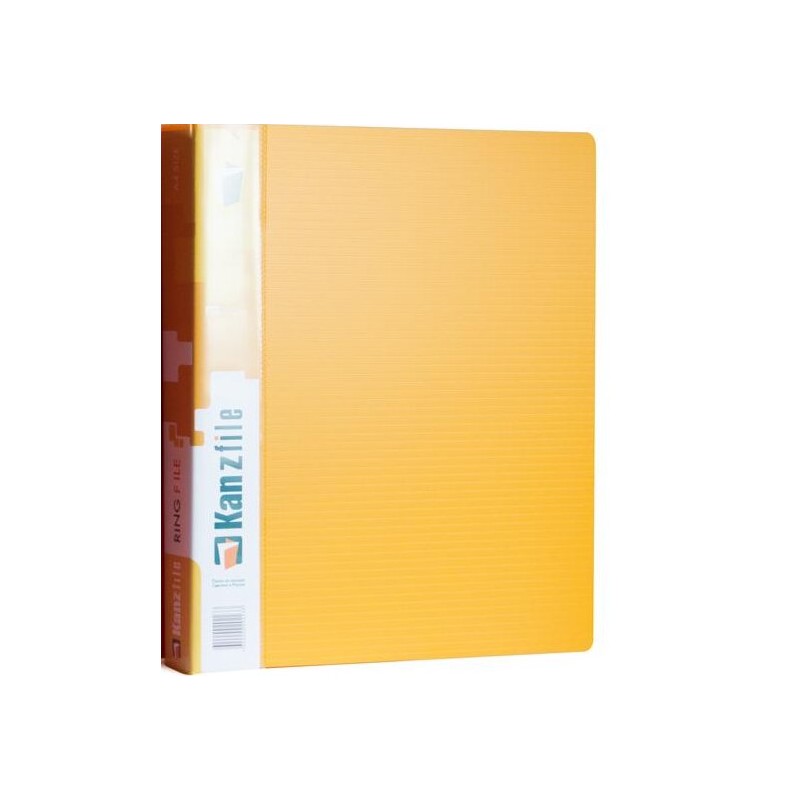 Папка с прозрачными вкладышами KANZFILE 30 листов, CLEAR BOOK, "горизонт. полоса" 20 мм корешок, А4, желтая