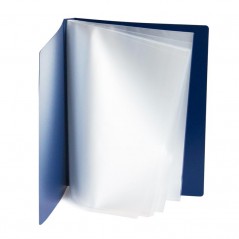 Папка с прозрачными вкладышами KANZFILE 40 листов, CLEAR BOOK, "горизонт. полоса" 20 мм корешок, А4, синяя