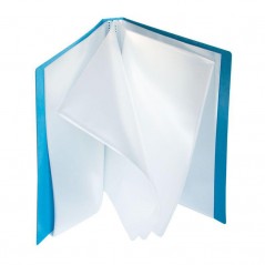 Папка с прозрачными вкладышами KANZFILE 20 листов, CLEAR BOOK, "ПЕСОК" 15 мм корешок, А4, голубая