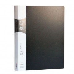 Папка с прозрачными вкладышами KANZFILE 30 листов, CLEAR BOOK, "ПЕСОК" 20 мм корешок, А4, черная