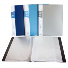 Папка с прозрачными вкладышами KANZFILE 30 листов, CLEAR BOOK, "ПЕСОК" 20 мм корешок, А4, синяя