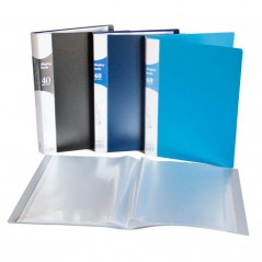 Папка с прозрачными вкладышами KANZFILE 40 листов, CLEAR BOOK, "ПЕСОК" 25 мм корешок, А4, голубая