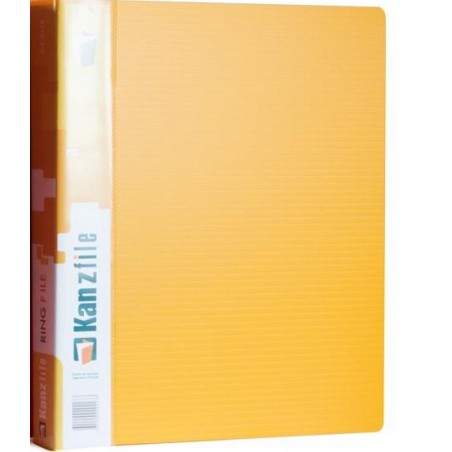 Папка с прозрачными вкладышами KANZFILE 60 листов, CLEAR BOOK, "горизонт. полоса" 35 мм корешок, А4, желтая