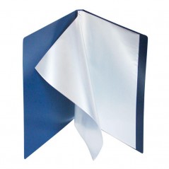 Папка с прозрачными вкладышами 80 листов, CLEAR BOOK, "горизонт. полоса" 35 мм корешок, А4, синяя