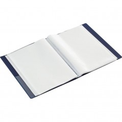 Папка с прозрачными вкладышами 100 листов, CLEAR BOOK, "горизонт. полоса" 35 мм корешок, А4, синяя